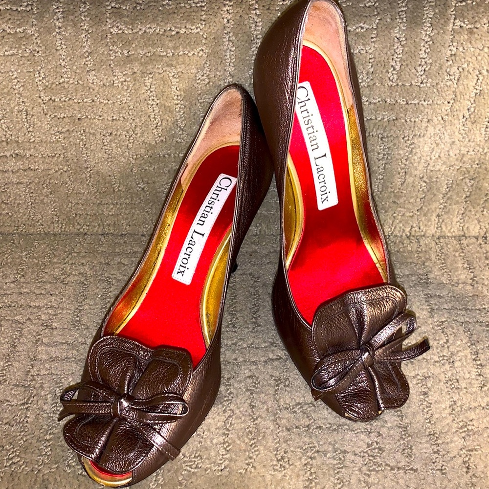 Christian Lacroix Peep-Toe Pumps - Picture 2 of 9
